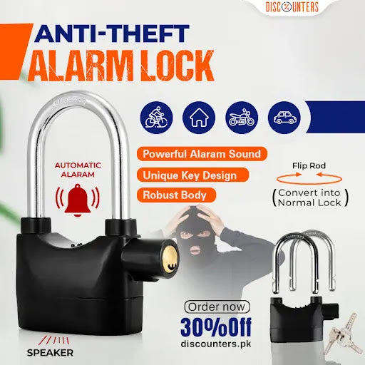 Heavy Duty Anti-Theft Alarm Padlock with Siren